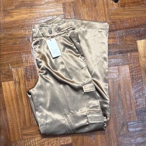 A New Day Womens Satin Feel Cargo Pants